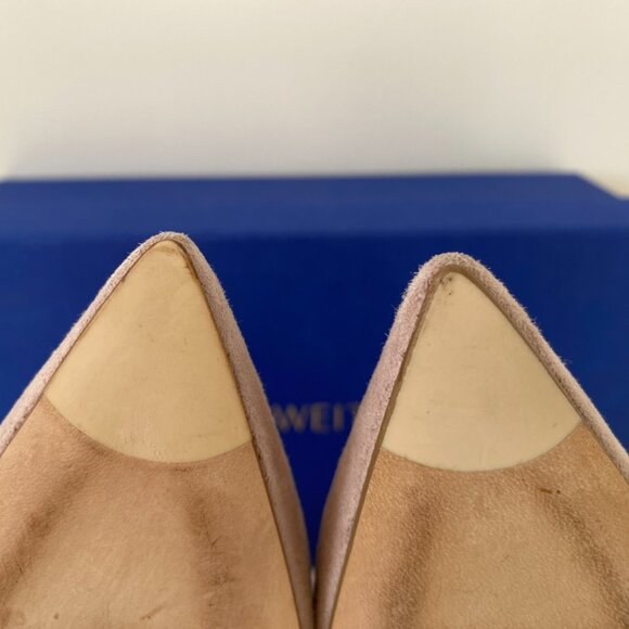 (LIKE NEW ) STUART WEITZMAN |LEIGH 95 | SUEDE BABY PINK - Picture 15 of 17